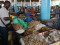 Seafood seller on the central fish market in Dakar  Senegal